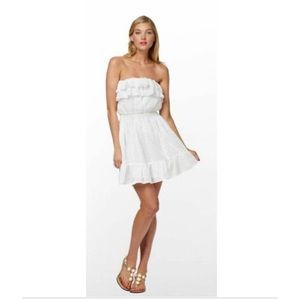 Lilly Pulitzer Quincy Strapless Ruffle Dress Swiss Dot / Polka Dot Medium